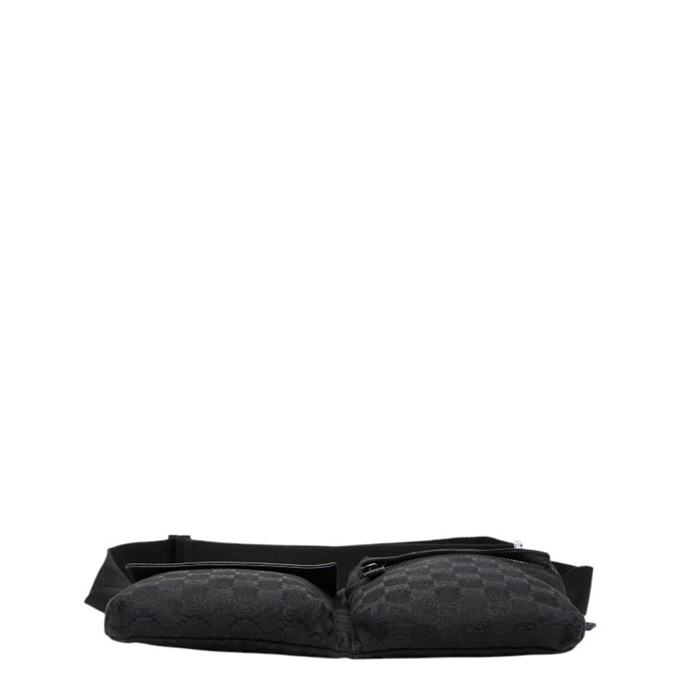 Gucci GG Canvas Waist Bag 28566 Black Leather Women's GUCCI - Picture 4 of 12